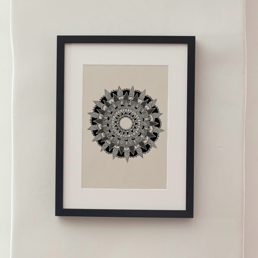 Detailed mandala art hand drawn